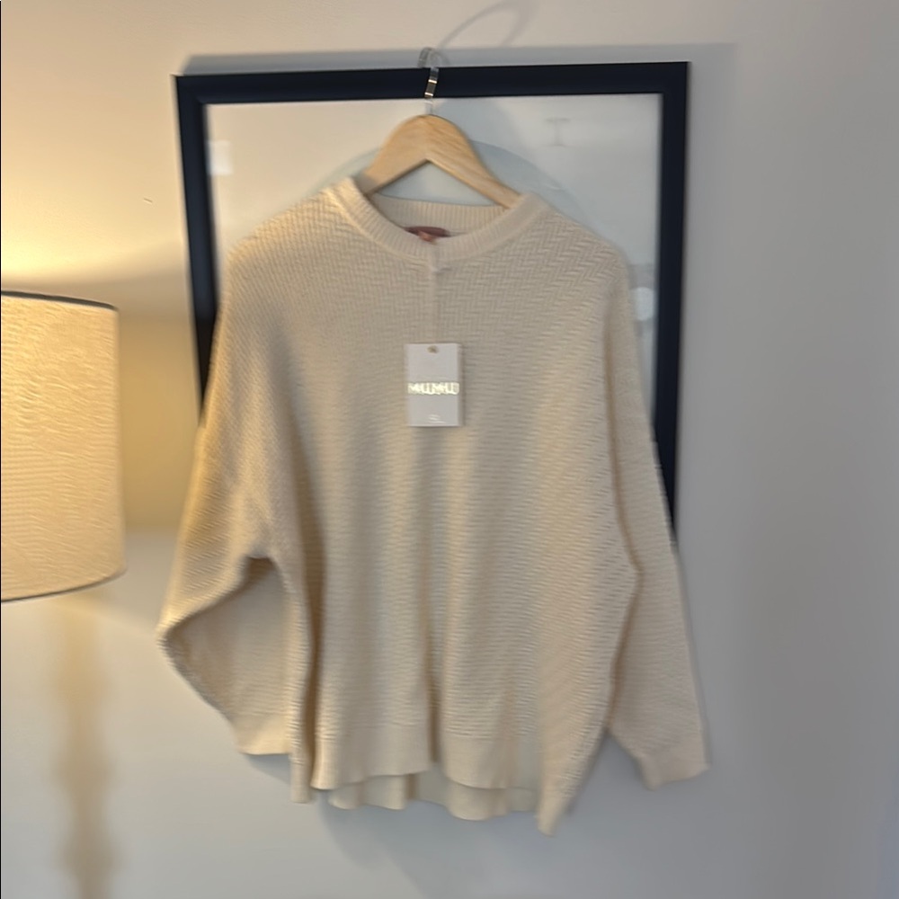 Show Me Your MuMu Cream Crew Neck Sweater Oversized Knit